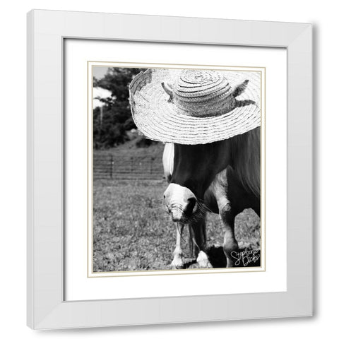 Mini Horse IV White Modern Wood Framed Art Print with Double Matting by Dicks, Stephanie