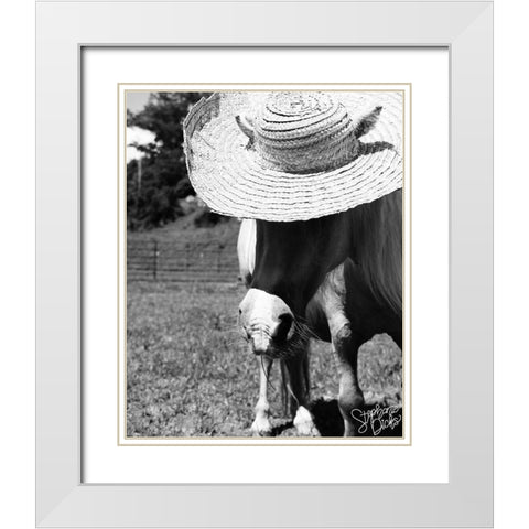 Mini Horse IV White Modern Wood Framed Art Print with Double Matting by Dicks, Stephanie