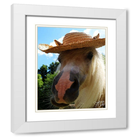 Mini Horse V White Modern Wood Framed Art Print with Double Matting by Dicks, Stephanie
