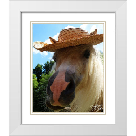 Mini Horse V White Modern Wood Framed Art Print with Double Matting by Dicks, Stephanie