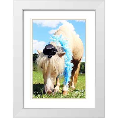 Mini Horse VII White Modern Wood Framed Art Print with Double Matting by Dicks, Stephanie
