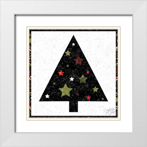 Christmas Tree II White Modern Wood Framed Art Print with Double Matting by Dicks, Stephanie