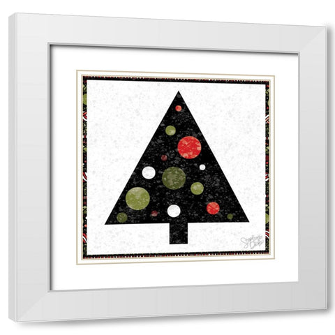 Christmas Tree IV White Modern Wood Framed Art Print with Double Matting by Dicks, Stephanie