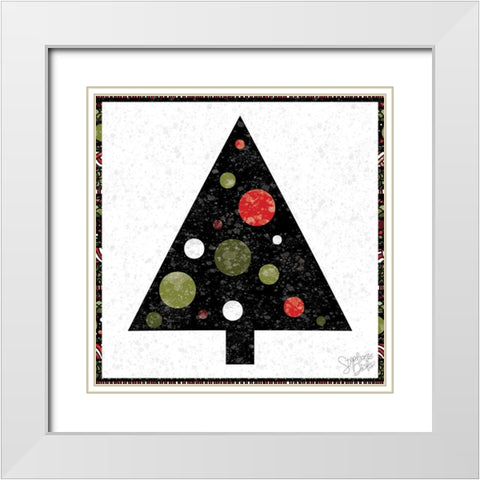 Christmas Tree IV White Modern Wood Framed Art Print with Double Matting by Dicks, Stephanie