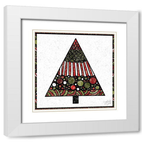 Christmas Tree V White Modern Wood Framed Art Print with Double Matting by Dicks, Stephanie