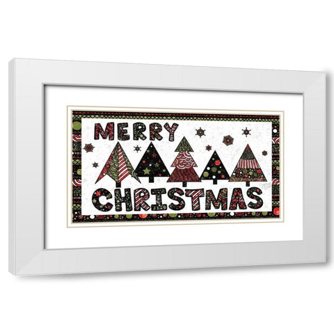 Merry Christmas II White Modern Wood Framed Art Print with Double Matting by Dicks, Stephanie