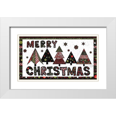 Merry Christmas II White Modern Wood Framed Art Print with Double Matting by Dicks, Stephanie