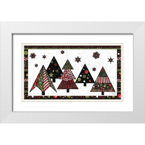 Merry Christmas III White Modern Wood Framed Art Print with Double Matting by Dicks, Stephanie