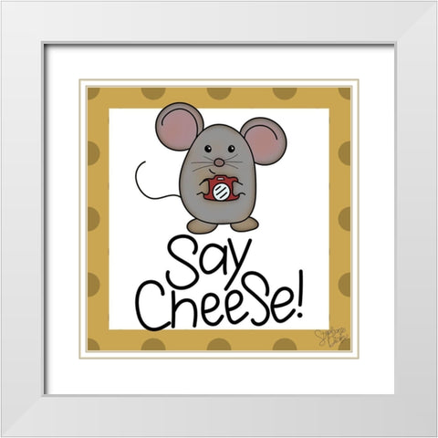 Say Cheese! White Modern Wood Framed Art Print with Double Matting by Dicks, Stephanie