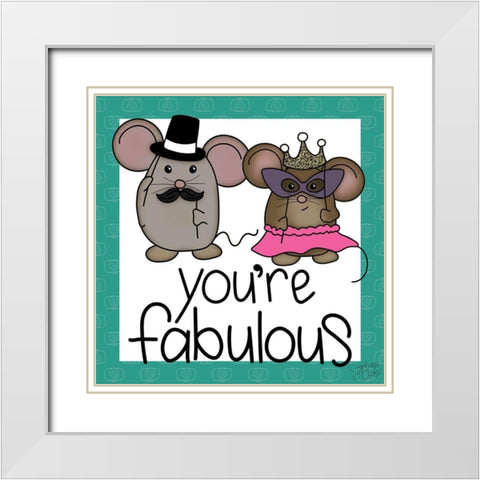 Youre Fabulous White Modern Wood Framed Art Print with Double Matting by Dicks, Stephanie
