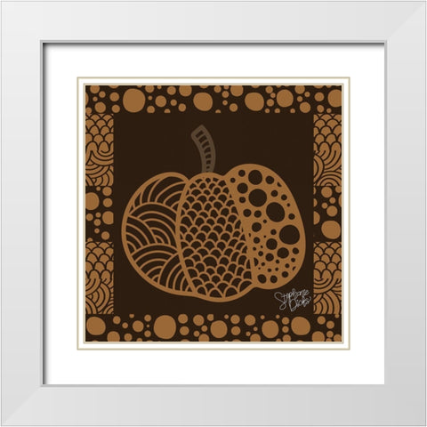 Pumpkin I White Modern Wood Framed Art Print with Double Matting by Dicks, Stephanie