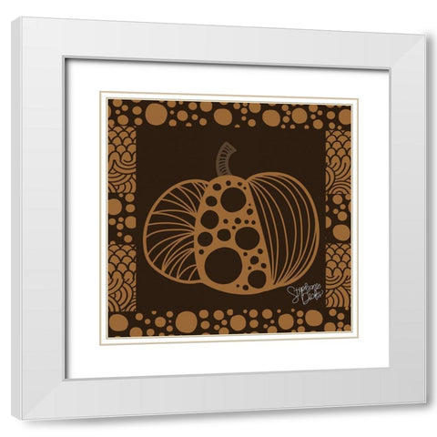 Pumpkin II White Modern Wood Framed Art Print with Double Matting by Dicks, Stephanie