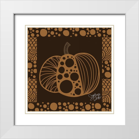 Pumpkin II White Modern Wood Framed Art Print with Double Matting by Dicks, Stephanie