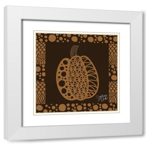 Pumpkin III White Modern Wood Framed Art Print with Double Matting by Dicks, Stephanie