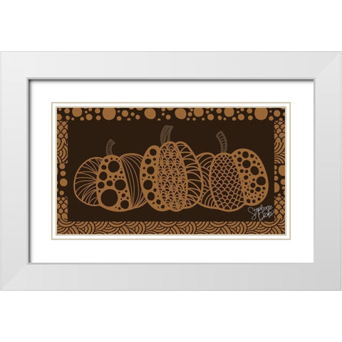 Pumpkin IV White Modern Wood Framed Art Print with Double Matting by Dicks, Stephanie