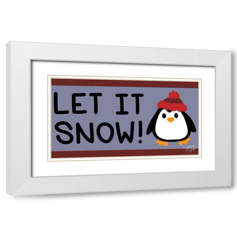 Let It Snow White Modern Wood Framed Art Print with Double Matting by Dicks, Stephanie