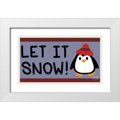 Let It Snow White Modern Wood Framed Art Print with Double Matting by Dicks, Stephanie
