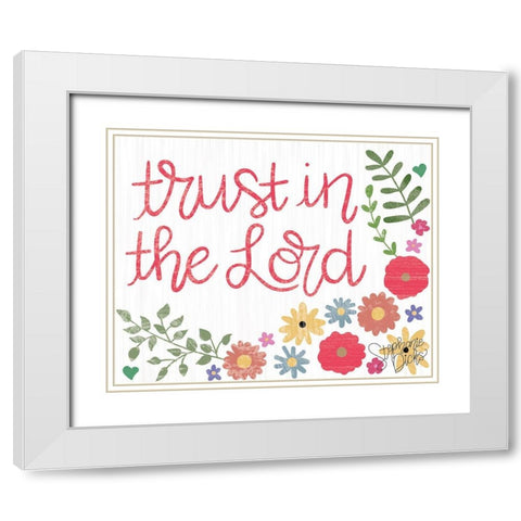 Trust White Modern Wood Framed Art Print with Double Matting by Dicks, Stephanie