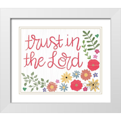 Trust White Modern Wood Framed Art Print with Double Matting by Dicks, Stephanie