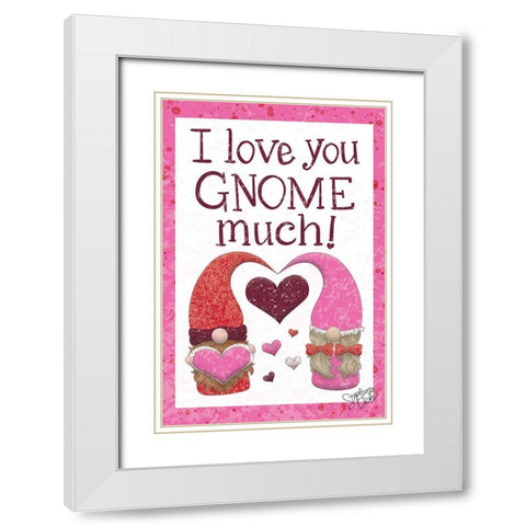 Gnome Much! White Modern Wood Framed Art Print with Double Matting by Dicks, Stephanie