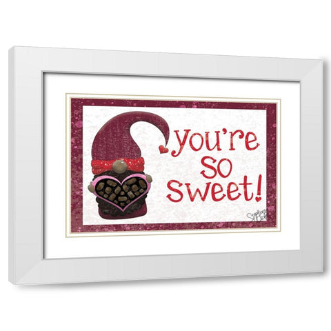 So Sweet White Modern Wood Framed Art Print with Double Matting by Dicks, Stephanie