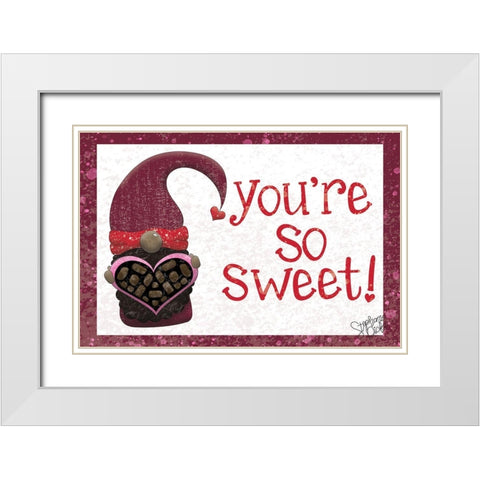 So Sweet White Modern Wood Framed Art Print with Double Matting by Dicks, Stephanie