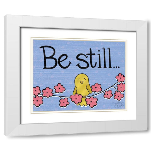 Be Still White Modern Wood Framed Art Print with Double Matting by Dicks, Stephanie