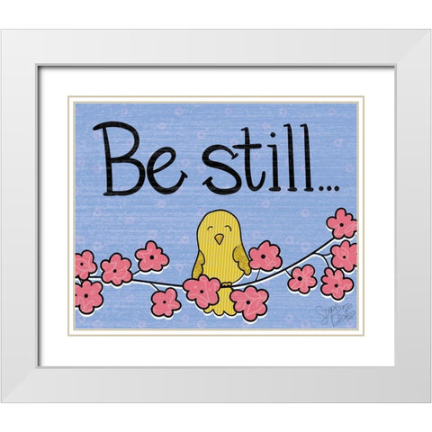 Be Still White Modern Wood Framed Art Print with Double Matting by Dicks, Stephanie