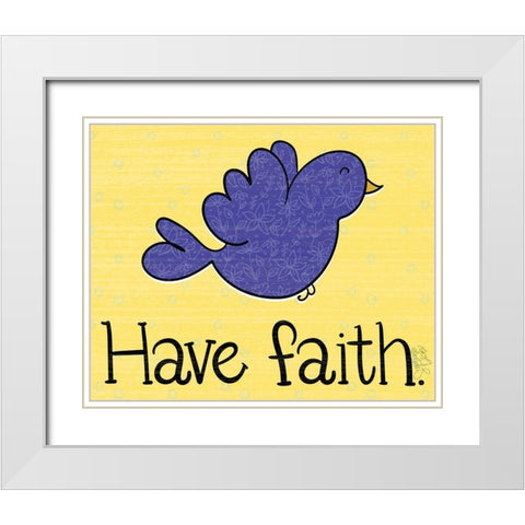 Have Faith White Modern Wood Framed Art Print with Double Matting by Dicks, Stephanie
