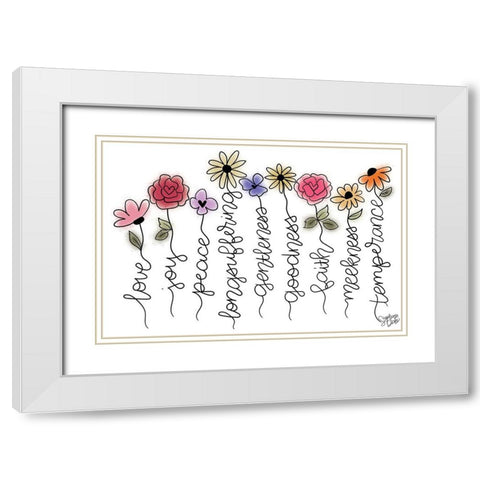 Words of Love White Modern Wood Framed Art Print with Double Matting by Dicks, Stephanie