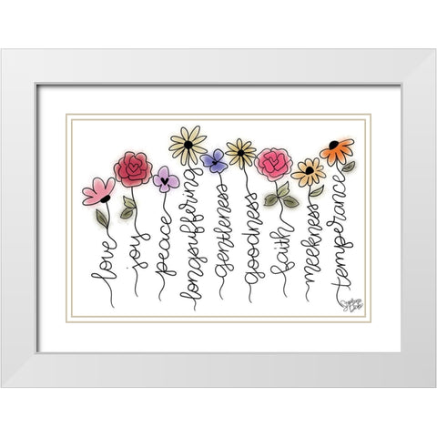 Words of Love White Modern Wood Framed Art Print with Double Matting by Dicks, Stephanie