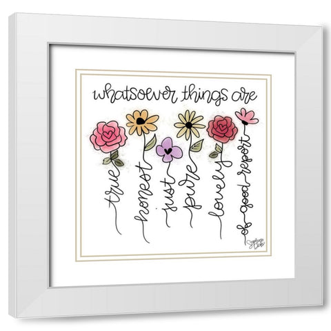 Words of Love II White Modern Wood Framed Art Print with Double Matting by Dicks, Stephanie