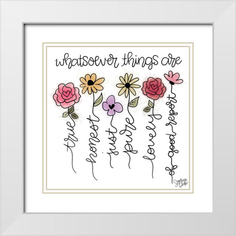 Words of Love II White Modern Wood Framed Art Print with Double Matting by Dicks, Stephanie