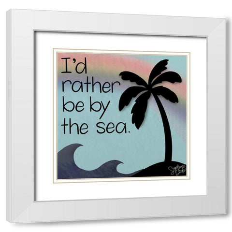 By the Sea White Modern Wood Framed Art Print with Double Matting by Dicks, Stephanie