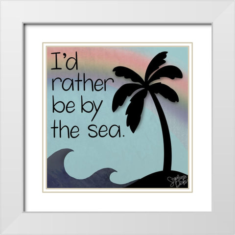 By the Sea White Modern Wood Framed Art Print with Double Matting by Dicks, Stephanie