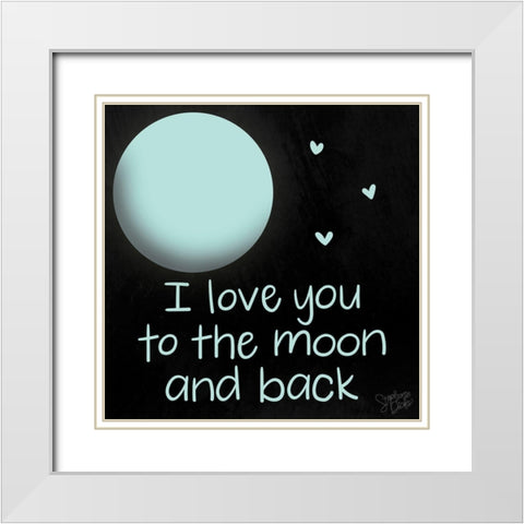 To the Moon White Modern Wood Framed Art Print with Double Matting by Dicks, Stephanie
