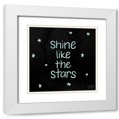 Shine Like the Stars White Modern Wood Framed Art Print with Double Matting by Dicks, Stephanie