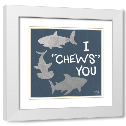 I Chews You White Modern Wood Framed Art Print with Double Matting by Dicks, Stephanie