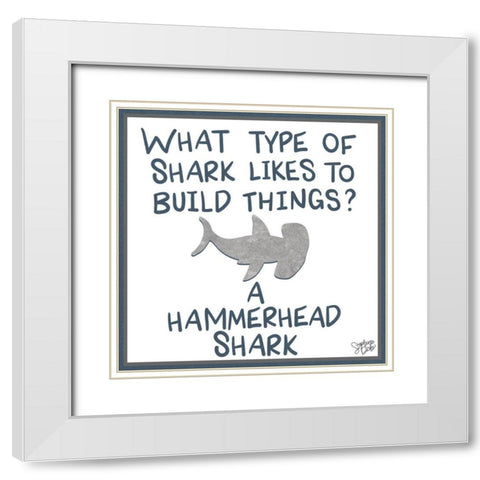 Hammerhead White Modern Wood Framed Art Print with Double Matting by Dicks, Stephanie