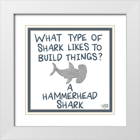 Hammerhead White Modern Wood Framed Art Print with Double Matting by Dicks, Stephanie