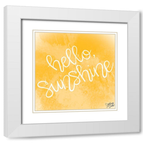 Hello-Sunshine White Modern Wood Framed Art Print with Double Matting by Dicks, Stephanie