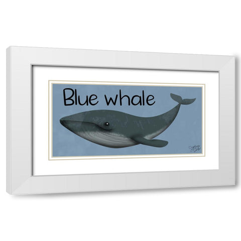 Blue Whale White Modern Wood Framed Art Print with Double Matting by Dicks, Stephanie