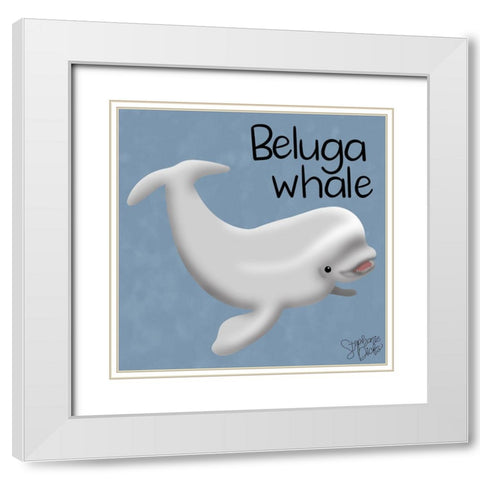 Beluga White Modern Wood Framed Art Print with Double Matting by Dicks, Stephanie