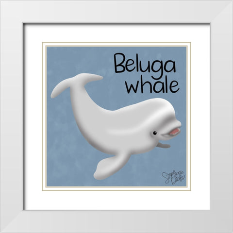 Beluga White Modern Wood Framed Art Print with Double Matting by Dicks, Stephanie