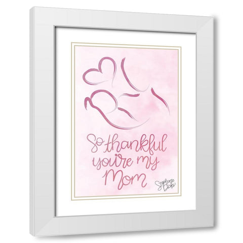 Mom White Modern Wood Framed Art Print with Double Matting by Dicks, Stephanie