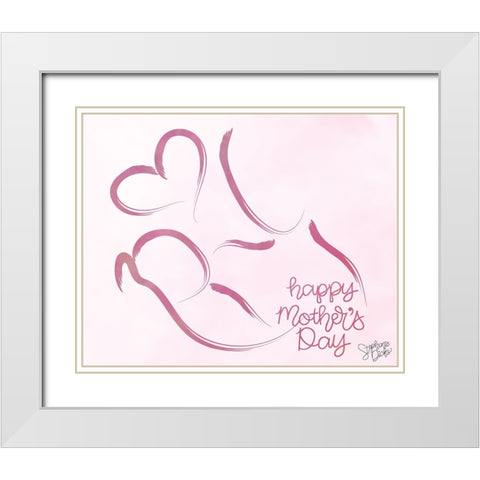 Mothers Day White Modern Wood Framed Art Print with Double Matting by Dicks, Stephanie