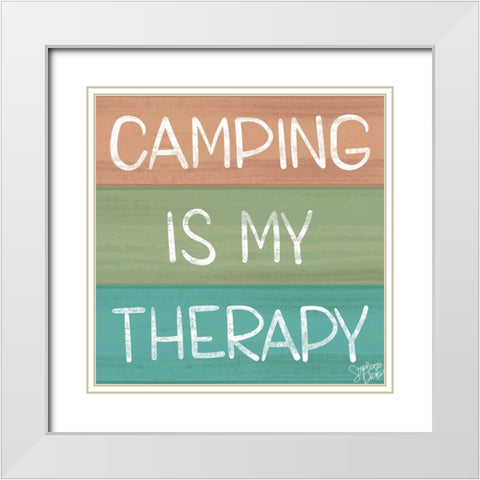 Camp Therapy White Modern Wood Framed Art Print with Double Matting by Dicks, Stephanie