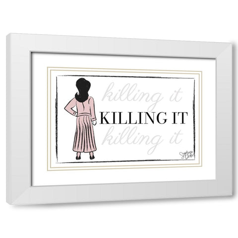 Killing It White Modern Wood Framed Art Print with Double Matting by Dicks, Stephanie