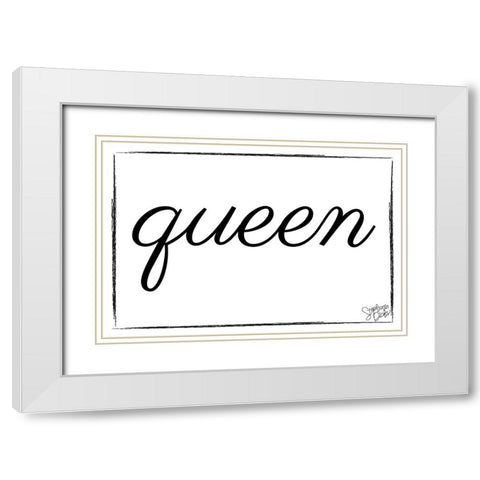 Queen White Modern Wood Framed Art Print with Double Matting by Dicks, Stephanie