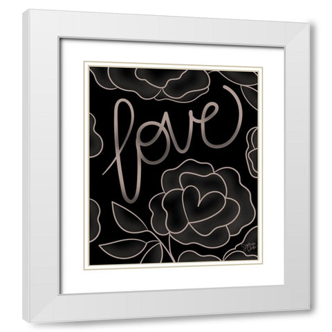 Love White Modern Wood Framed Art Print with Double Matting by Dicks, Stephanie